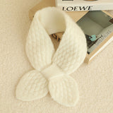 100% Pure Cashmere Knit Bow-Tie Neck Warmer Scarf for Kids