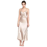Women's Silk Sexy Nightgown V Neck 100% Mulberry Strap Slip Dress