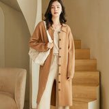 100% Cashmere Button-Down Sweater Dress with Collar Cardigan