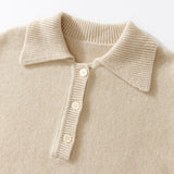 Mid-length Polo Collar Thickened 100% Pure Cashmere Sweater