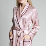 Luxury Silk Bathrobe with Belt & Pockets