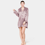 Women Silk Nightshirt Long Sleeve Ladies Silk Nightgowns
