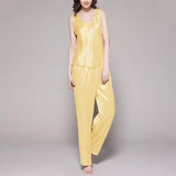 Women's 100% Silk Pajama Set Luxury Sleeveless Silk Tops Pajamas