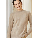 Mock Neck Cable Soft Warm Knit Warm Cashmere Wool Sweater